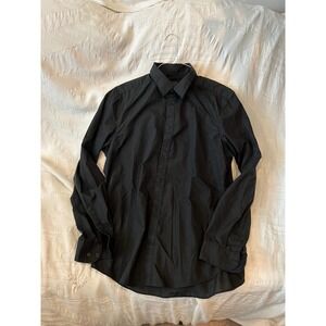 Giovanni Uomo Black Long Sleeve Button Down Shirt Men's L
